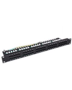 Telephone patch panel 19 1U 50x RJ45 Cat3 black