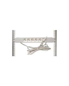 Schuko panel 6 sockets 1,5U 3m